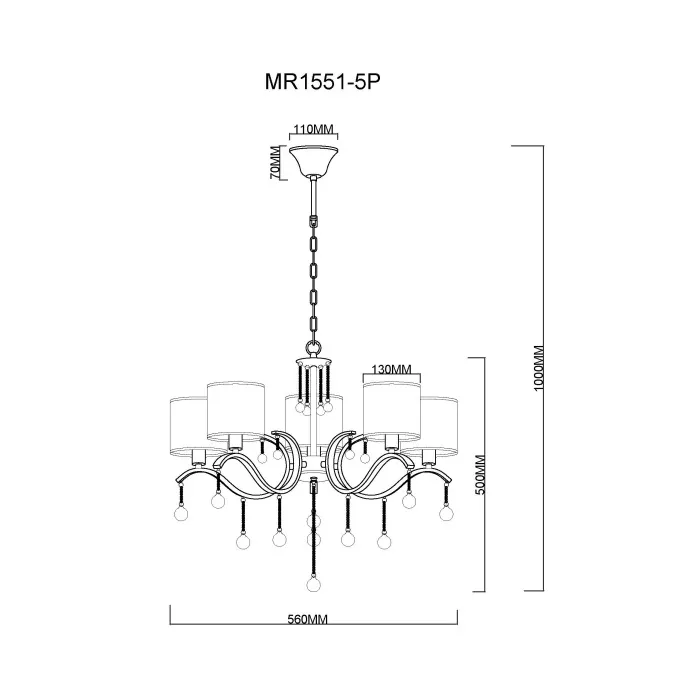 Люстра MyFar Dante MR1551-5P от ImperiumLoft