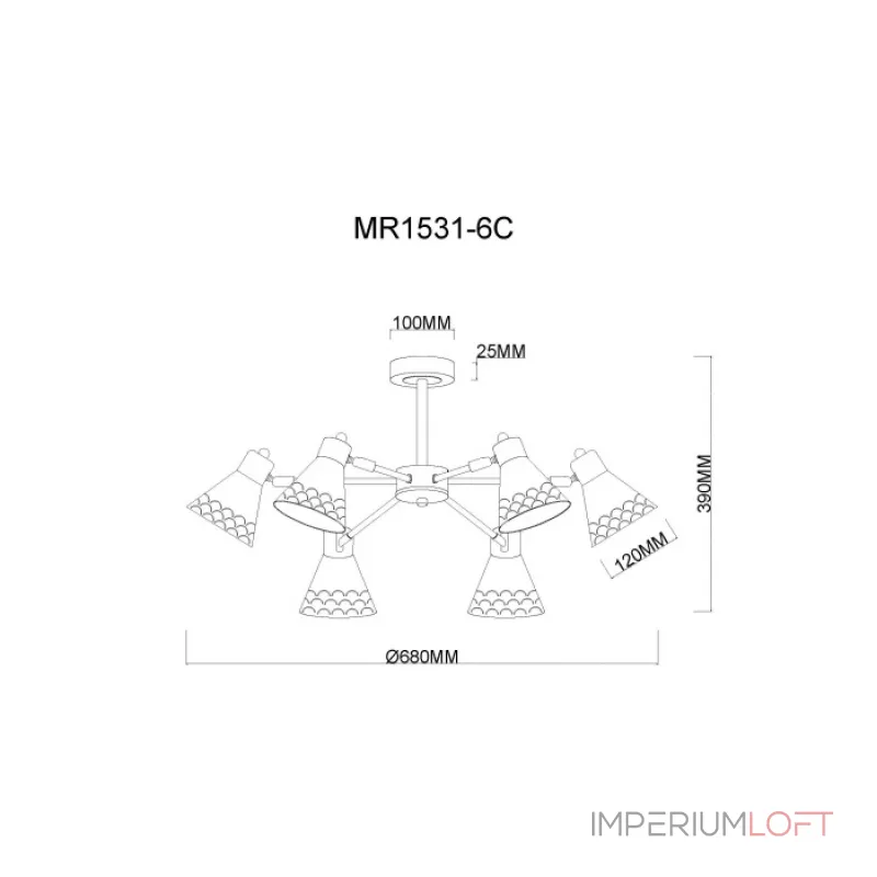 Потолочная люстра MyFar Chilly MR1531-6C Потолочная люстра MyFar Chilly MR1531-6C
