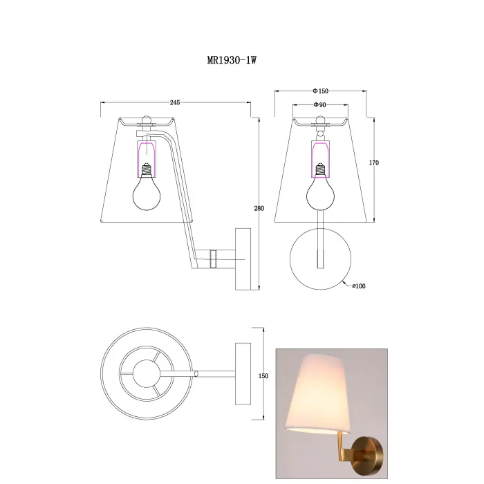 Бра MyFar Aurora MR1930-1W от ImperiumLoft