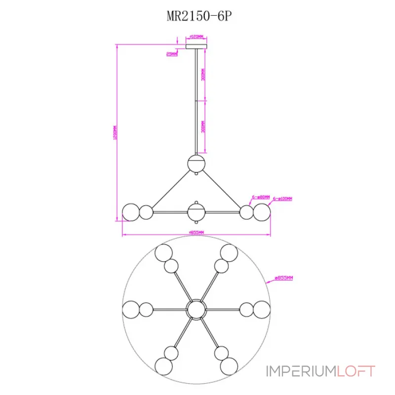 Подвесная люстра MyFar Paulo MR2150-6P