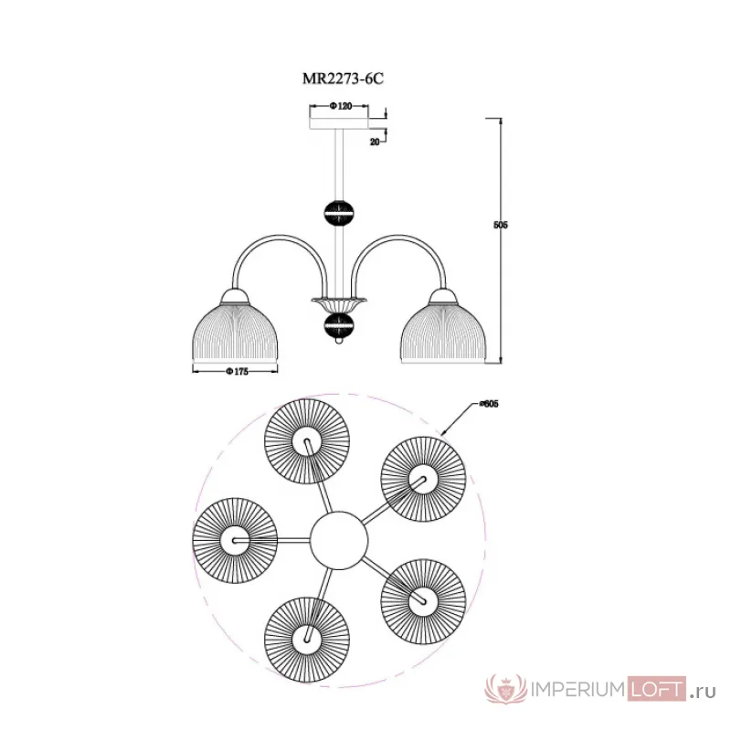 Люстра MyFar Flora MR2273-5C от ImperiumLoft