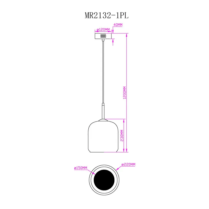 Подвесной светильник MyFar Charlie MR2132-1PL от ImperiumLoft