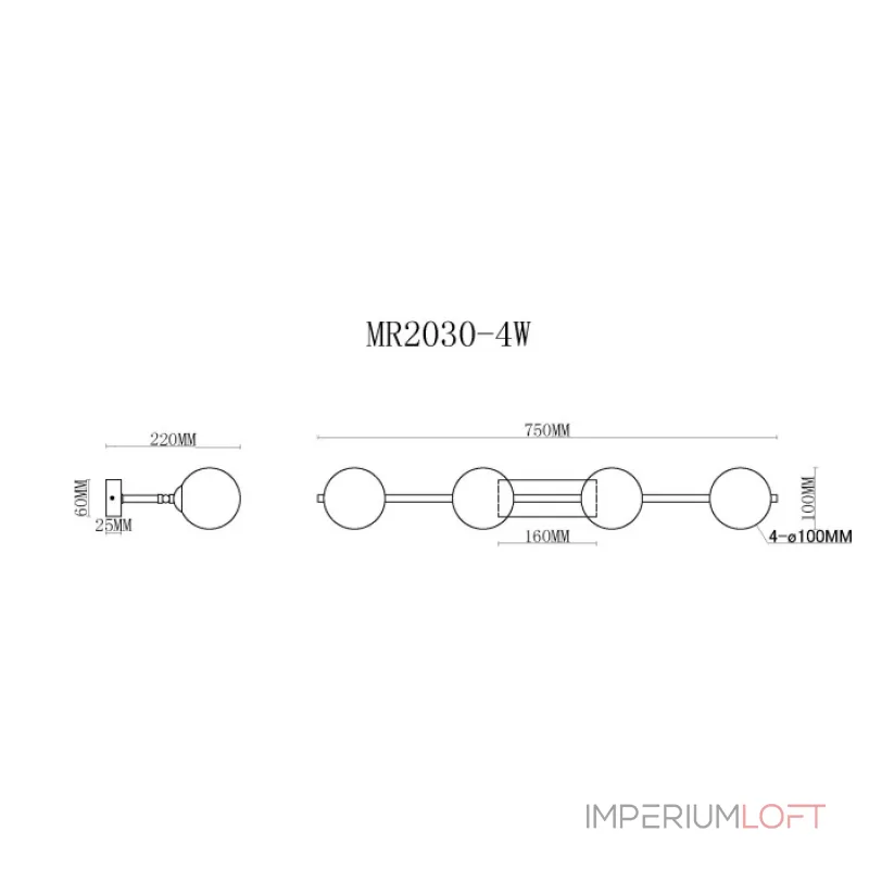 Настенный светильник MyFar Valency MR2030-4W