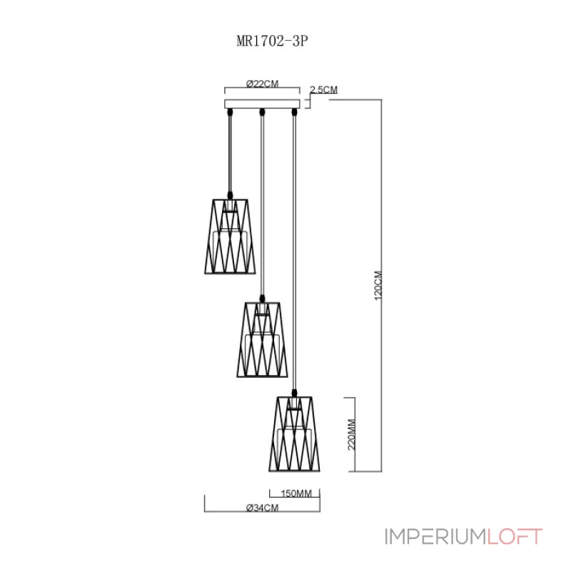 Подвесной светильник MyFar Scrum MR1702-3P