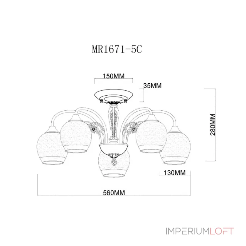 Потолочная люстра MyFar Nika MR1671-5C