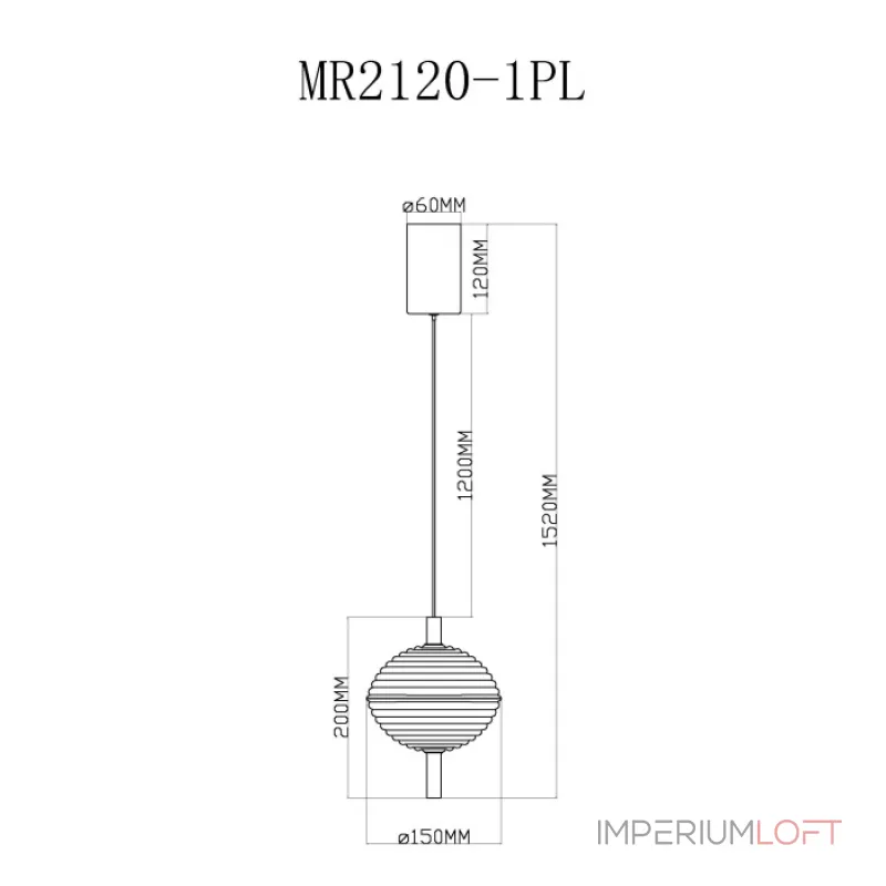 Подвесной светильник MyFar Claire MR2120-1PL