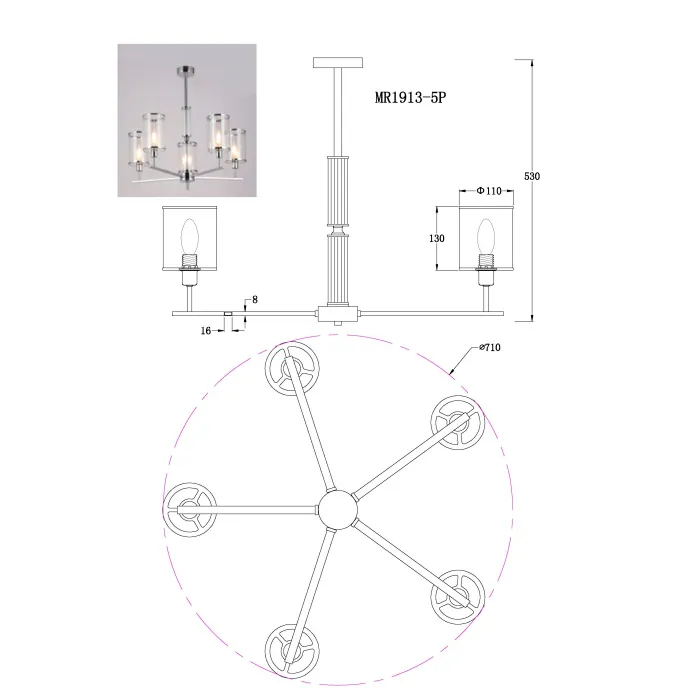 Люстра MyFar Alen MR1913-5P от ImperiumLoft