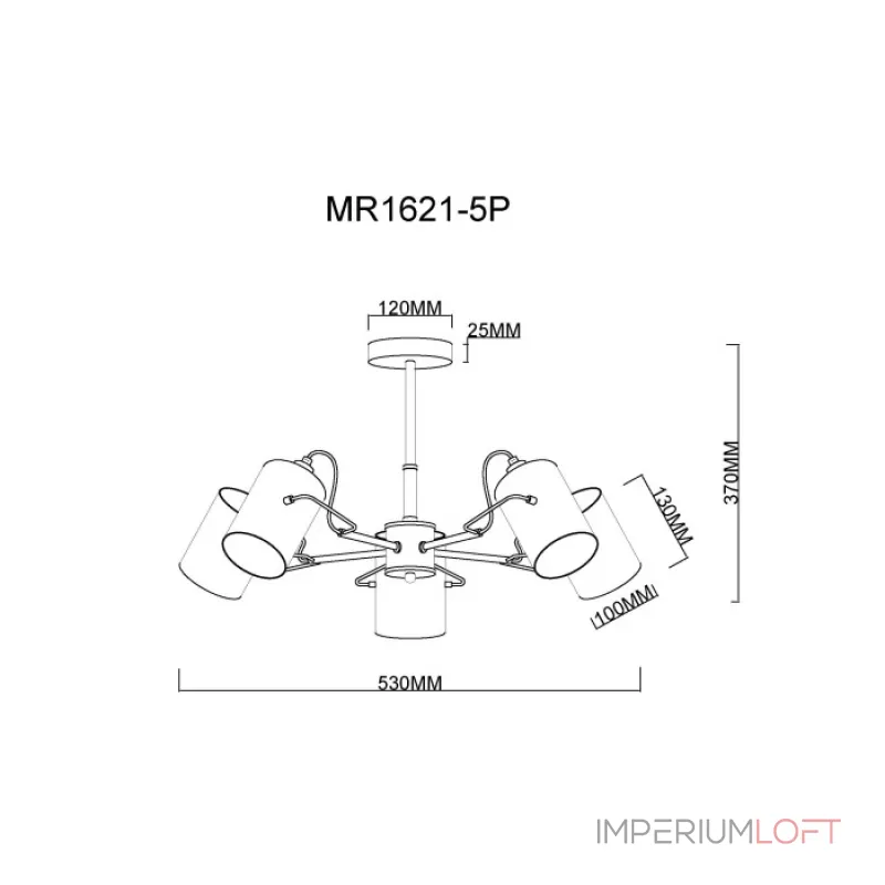 Люстра на штанге MyFar Sara MR1621-5P Люстра на штанге MyFar Sara MR1621-5P