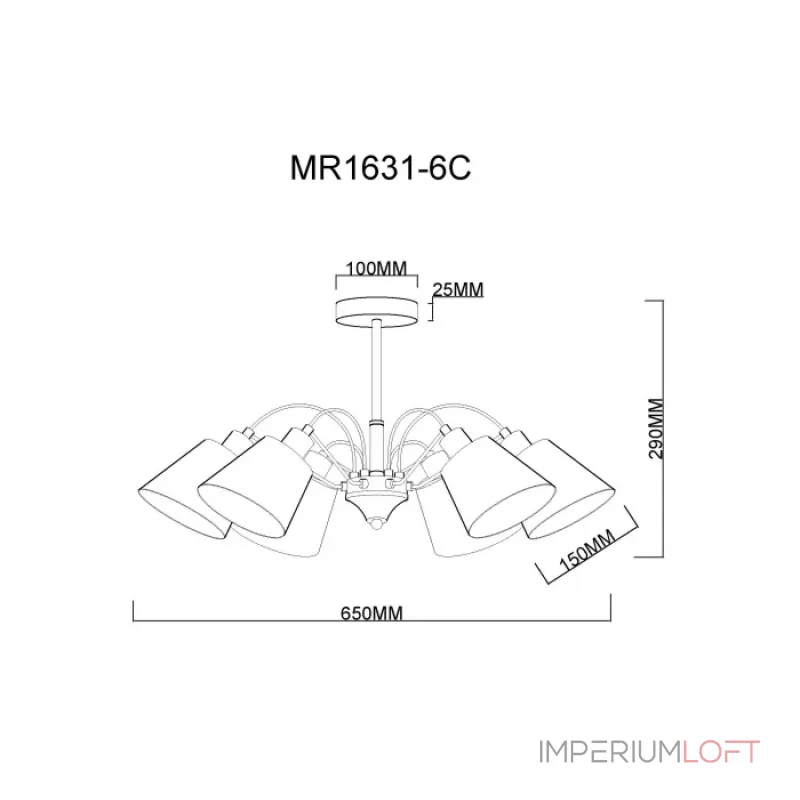 Потолочная люстра MyFar Amber MR1631-6C