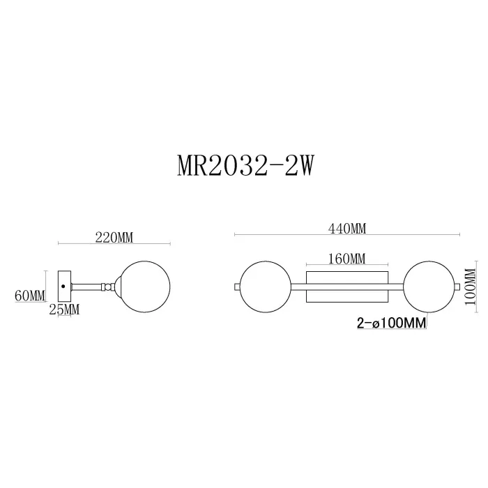 Настенный светильник MyFar Valency MR2032-2W от ImperiumLoft