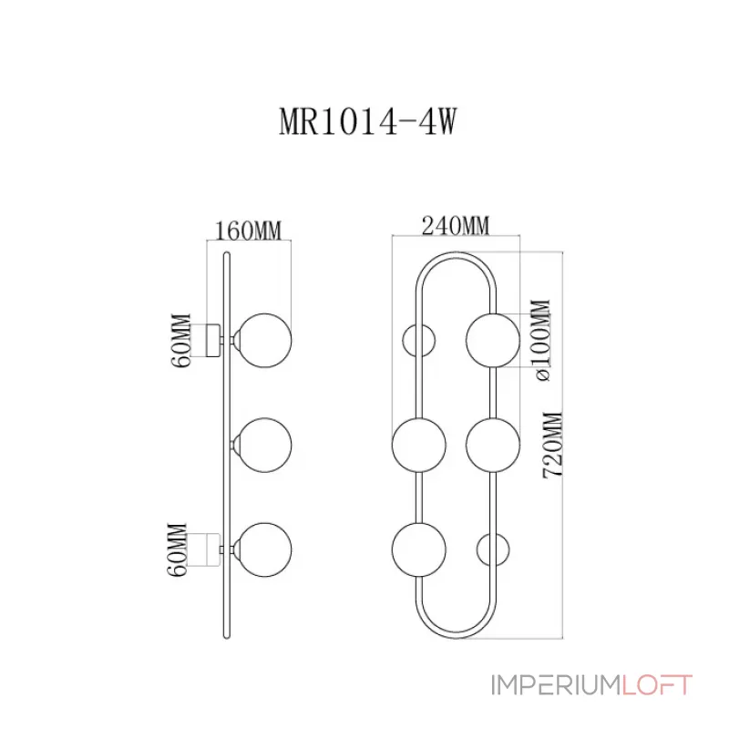 Бра MyFar Stacy MR1014-4W