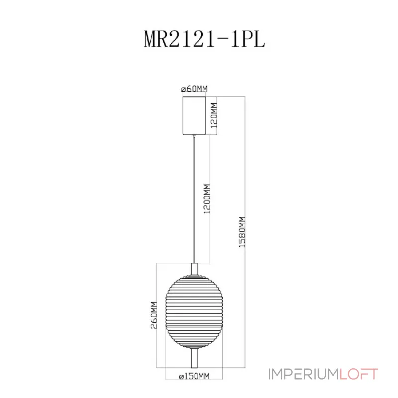 Подвесной светильник MyFar Claire MR2121-1PL Подвесной светильник MyFar Claire MR2121-1PL