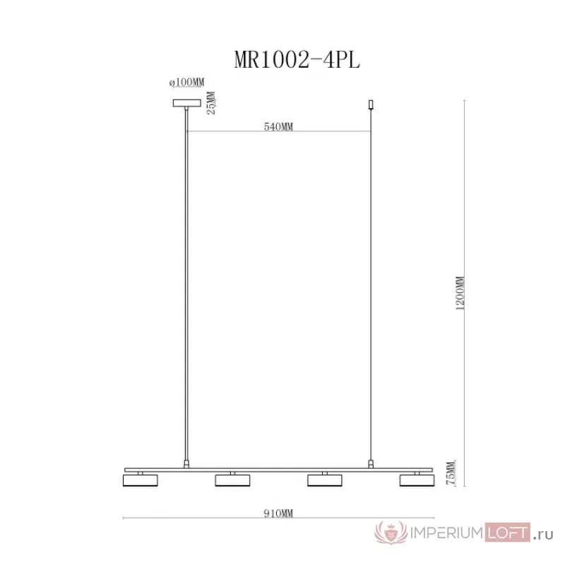 Подвесной светильник MyFar Milla MR1002-4PL от ImperiumLoft