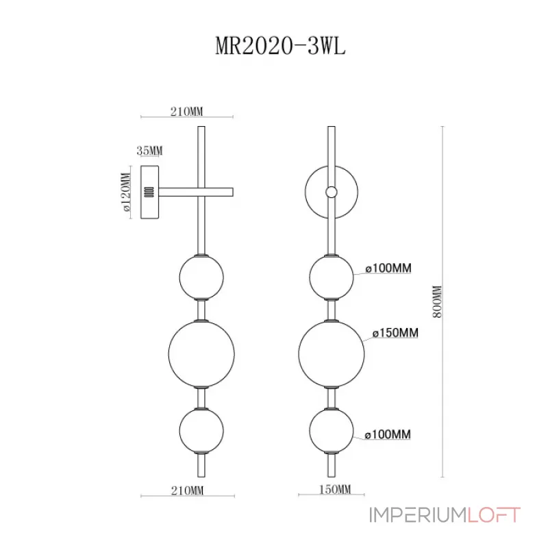 Настенный светильник MyFar Violla MR2020-3WL Настенный светильник MyFar Violla MR2020-3WL
