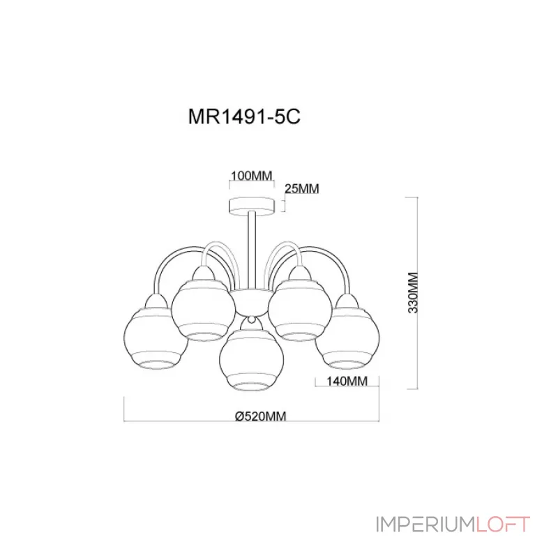 Потолочная люстра MyFar Kris MR1491-5C