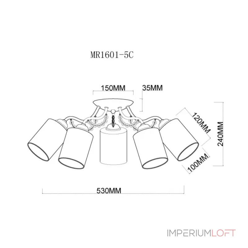 Потолочная люстра MyFar Patrick MR1601-5C