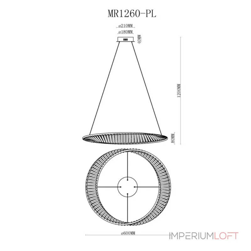 Подвесная люстра MyFar Ricky MR1260-PL Подвесная люстра MyFar Ricky MR1260-PL