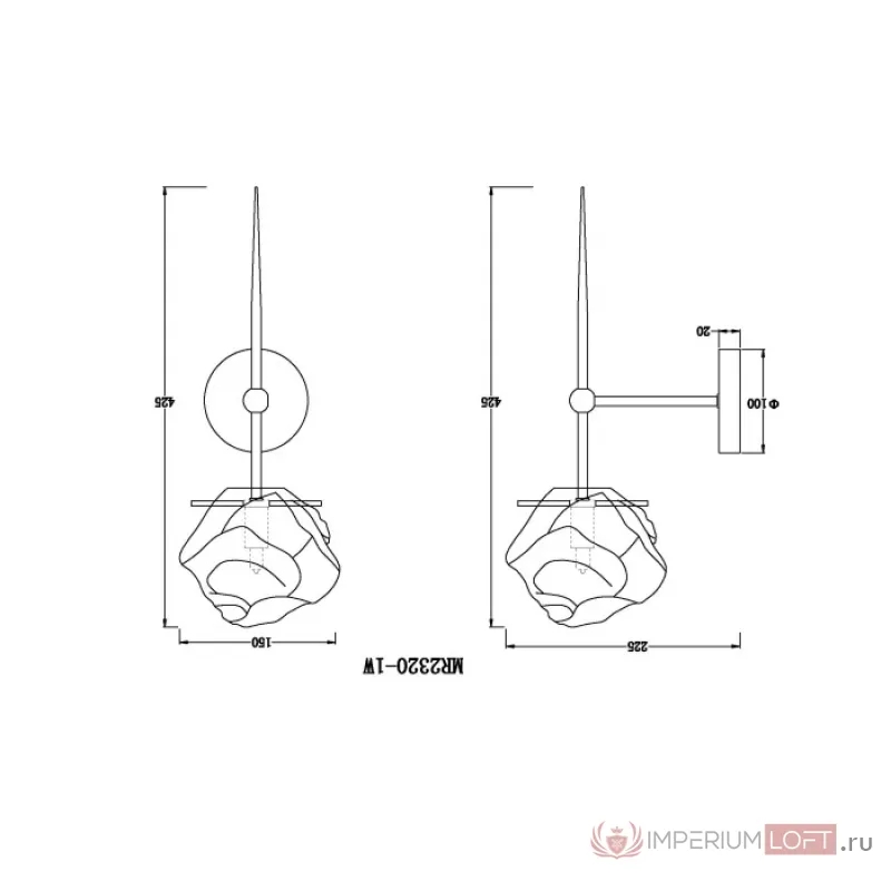 Бра MyFar Stella MR2320-1W от ImperiumLoft