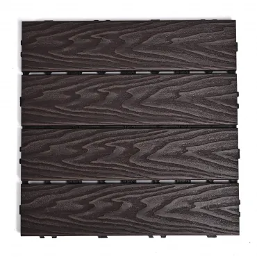 Садовая плитка ДПК 30x30 DARK COFFEE SH-WPC3D-4H-18 - террасный паркет