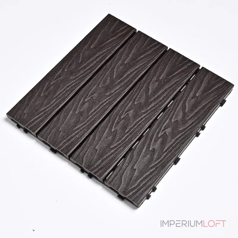 Садовая плитка ДПК 30x30 DARK COFFEE SH-WPC3D-4H-18 , террасный паркет