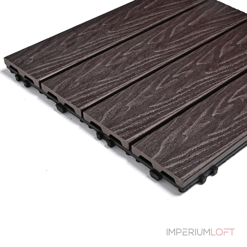 Садовая плитка ДПК 30x30 DARK COFFEE SH-WPC3D-4H-18 , террасный паркет