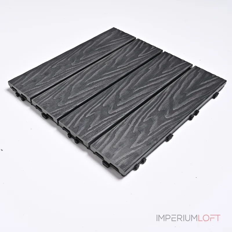 Садовая плитка ДПК 30x30 GREY SH-WPC3D-4H-15 , террасный паркет