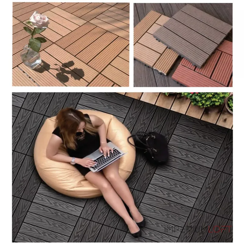 Садовая плитка ДПК 30x30 RED WOOD SH-WPCSG-4H-9 , террасный паркет
