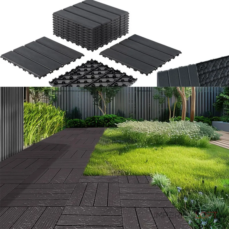 Садовая плитка ДПК 30x30 RED WOOD SH-WPCSG-4H-9 , террасный паркет