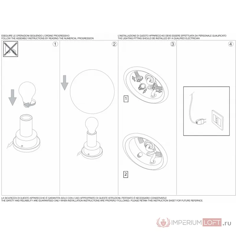 Настольная лампа декоративная Ideal Lux Mapa Fade MAPA FADE TL1 D20 от ImperiumLoft