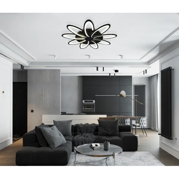 Потолочная люстра Natali Kovaltseva Holder HIGH-TECH LED LAMPS 82009 BLACK от ImperiumLoft