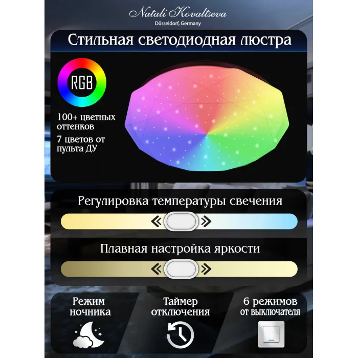 Потолочная люстра Natali Kovaltseva Orion LED LAMPS 81099 от ImperiumLoft