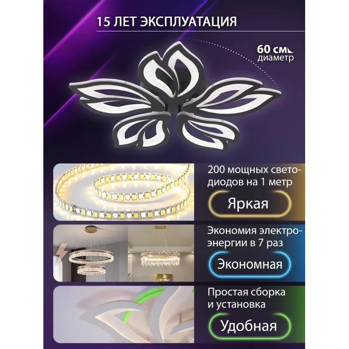 Потолочная люстра Natali Kovaltseva Fortuna LED LAMPS 81107/5C от ImperiumLoft