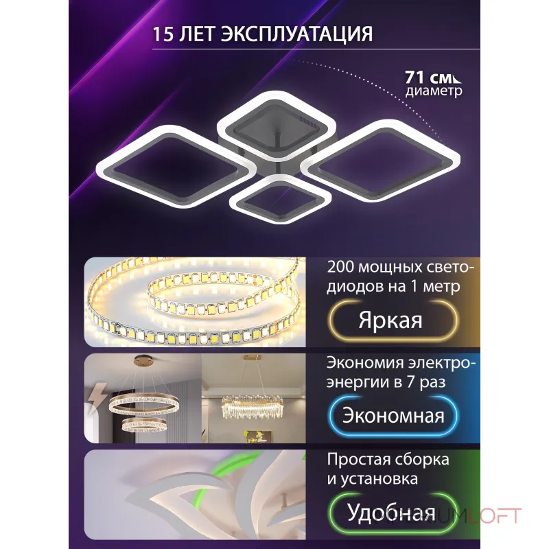 Потолочная люстра Natali Kovaltseva Opti LED LAMPS 81108/2C
