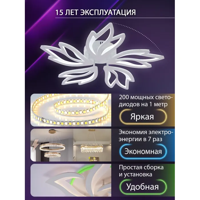 Потолочная люстра Natali Kovaltseva Rif LED LAMPS 81118/4C от ImperiumLoft