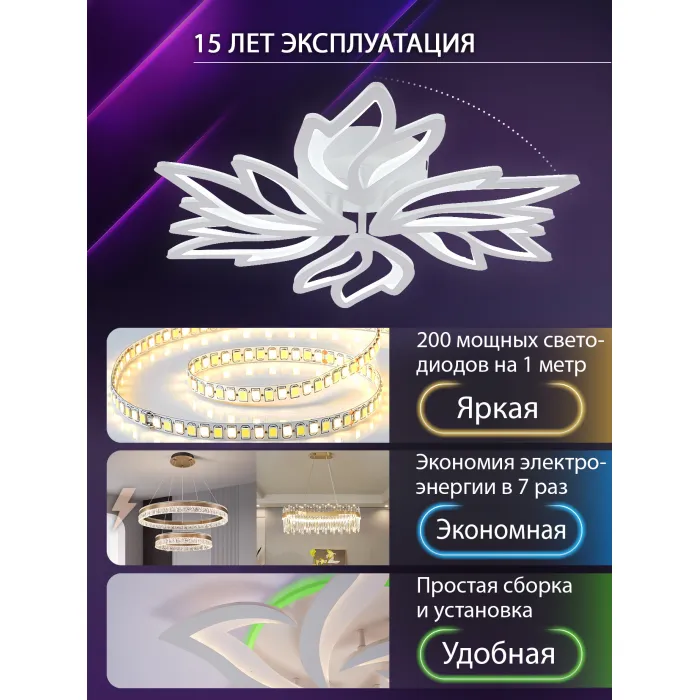 Потолочная люстра Natali Kovaltseva Rif LED LAMPS 81118/5C от ImperiumLoft