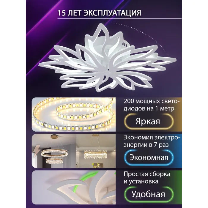 Потолочная люстра Natali Kovaltseva Rif LED LAMPS 81118/6C от ImperiumLoft
