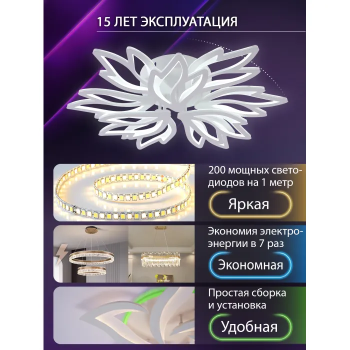 Потолочная люстра Natali Kovaltseva Rif LED LAMPS 81118/7C от ImperiumLoft