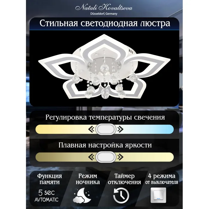 Потолочная люстра Natali Kovaltseva Cascade LED LAMPS 81159 от ImperiumLoft