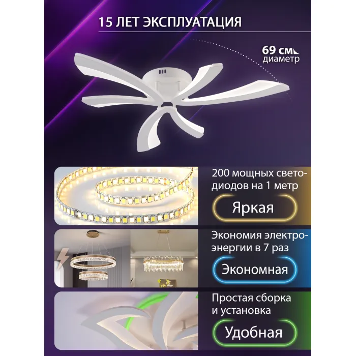 Потолочная люстра Natali Kovaltseva Vio LED LAMPS 81453 от ImperiumLoft