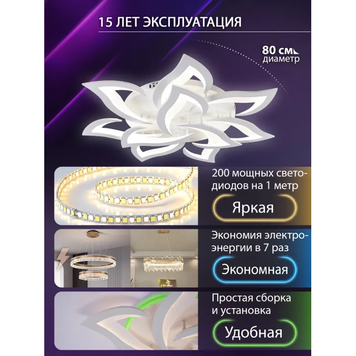 Потолочная люстра Natali Kovaltseva Olimp LED SMART 84005 от ImperiumLoft