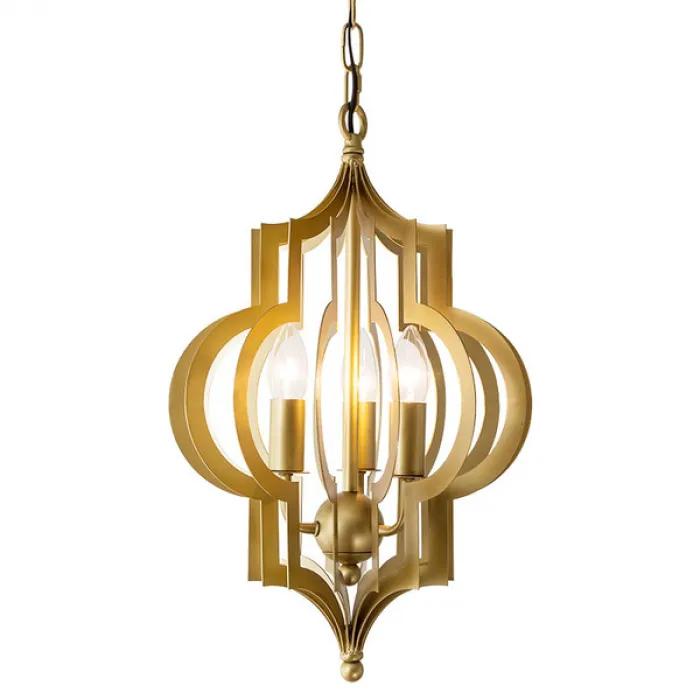 Люстра Scarlett Hollywood Regency Gold Leaf Pattern Pendant Chandelier D42 от ImperiumLoft