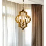 Люстра Scarlett Hollywood Regency Gold Leaf Pattern Pendant Chandelier D42 от ImperiumLoft