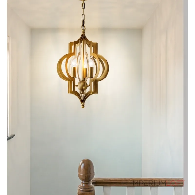 Подвесная люстра Scarlett Hollywood Regency Gold Leaf Pattern Pendant Chandelier D42