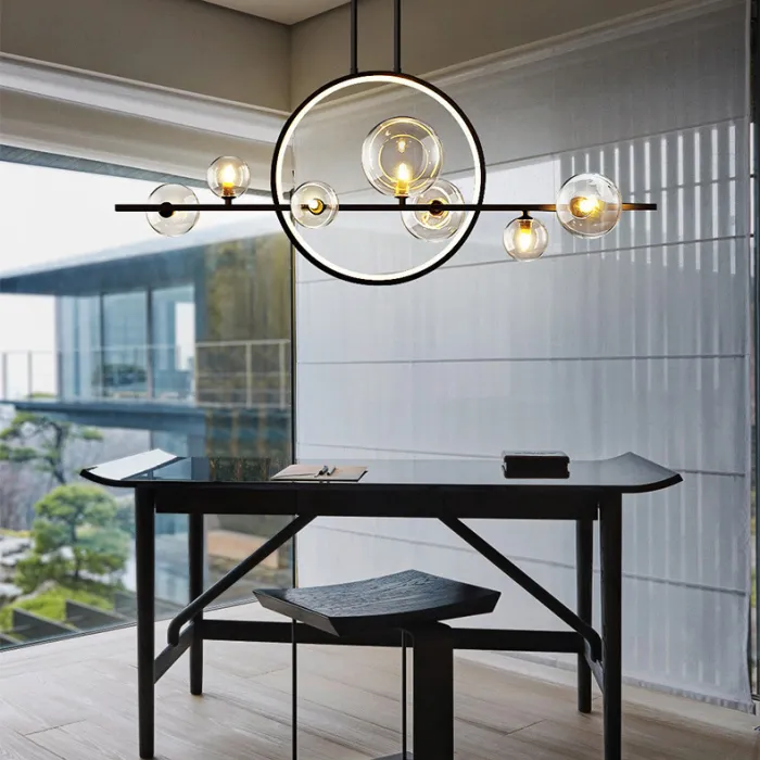 Подвесная люстра IONA L HALO 7 black от ImperiumLoft