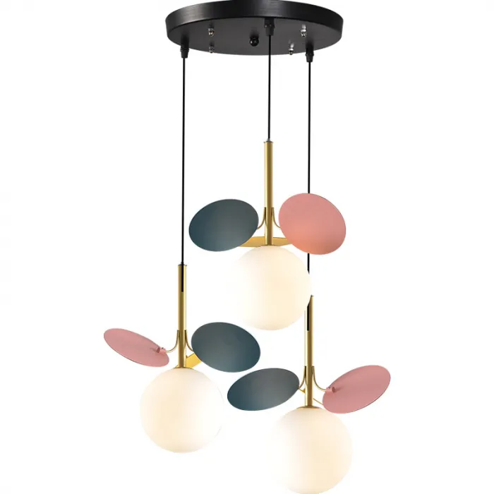 Подвесной светильник MATISSE TRIO Multicolor / Black disc от ImperiumLoft