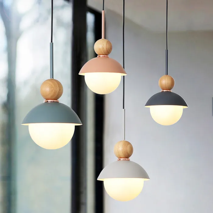 Подвесной светильник POMPON WOOD Серый от ImperiumLoft