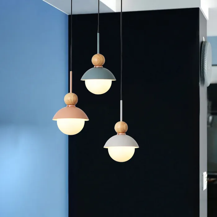 Подвесной светильник POMPON WOOD Серый от ImperiumLoft