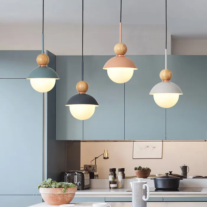 Подвесной светильник POMPON WOOD Серый от ImperiumLoft