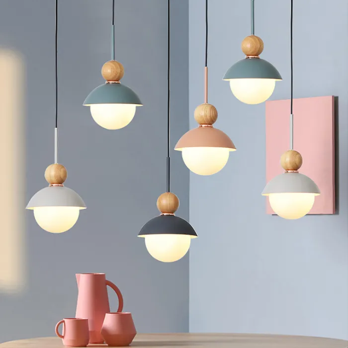 Подвесной светильник POMPON WOOD Серый от ImperiumLoft