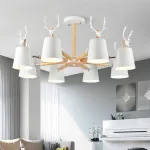 Потолочная люстра с рожками DEER B8 Black от ImperiumLoft